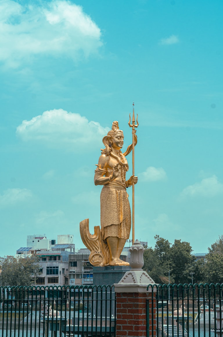 Golden statue in Vadodara, Gujarat